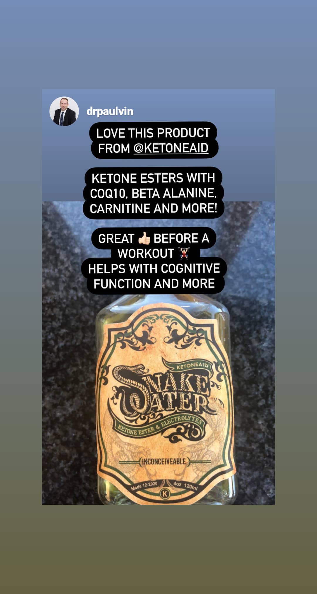Bebida energética SnakeWater Ketone (12 oz, no en la UE)